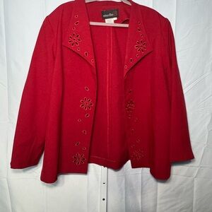 Studio B Women's Red Open Front Blazer/Jacket Size 22W